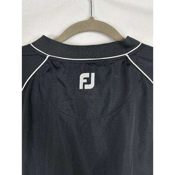FJ Footjoy Golf Jacket Men’s Small Pullover Windbreaker Lightweight Black V-Neck - Picture 9 of 11